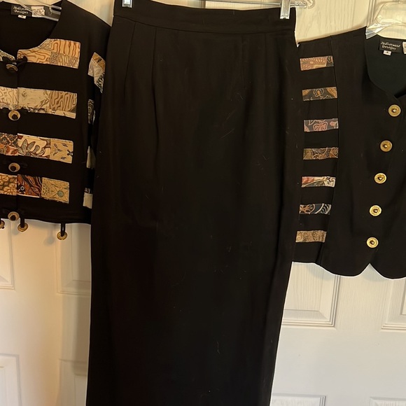 Native Designs 3 pc skirt vest jacket with Indonesian design and detail cotton M - Picture 9 of 16